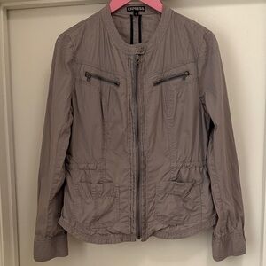 Express Women's Utility Jacket in Grey/Taupe